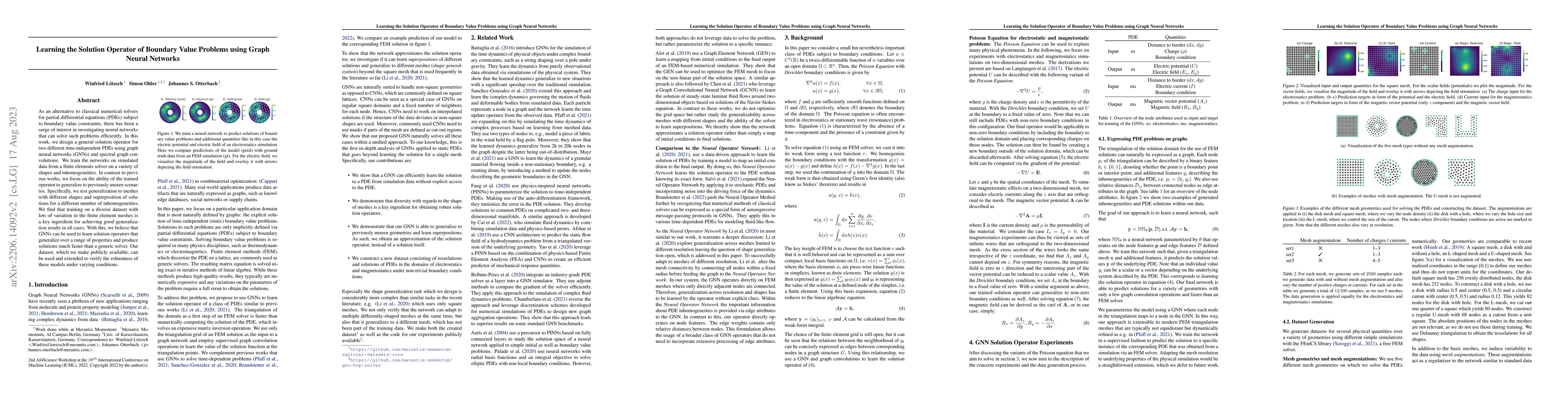 Thumbnail for Learning the Solution Operator of Boundary Value Problems using Graph
  Neural Networks