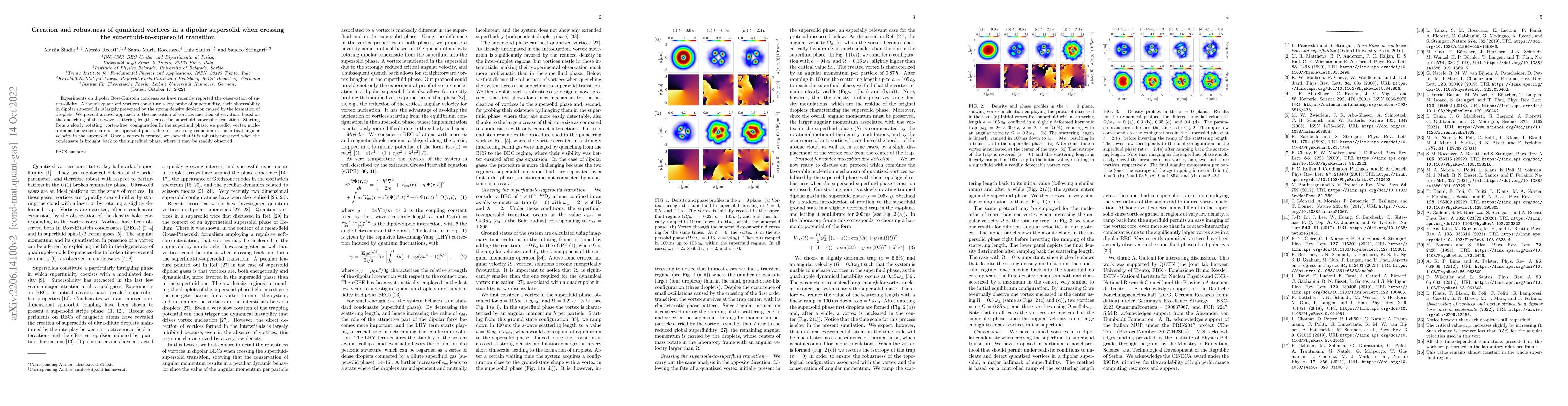 Thumbnail for Creation and robustness of quantized vortices in a dipolar supersolid
  when crossing the superfluid-to-supersolid transition