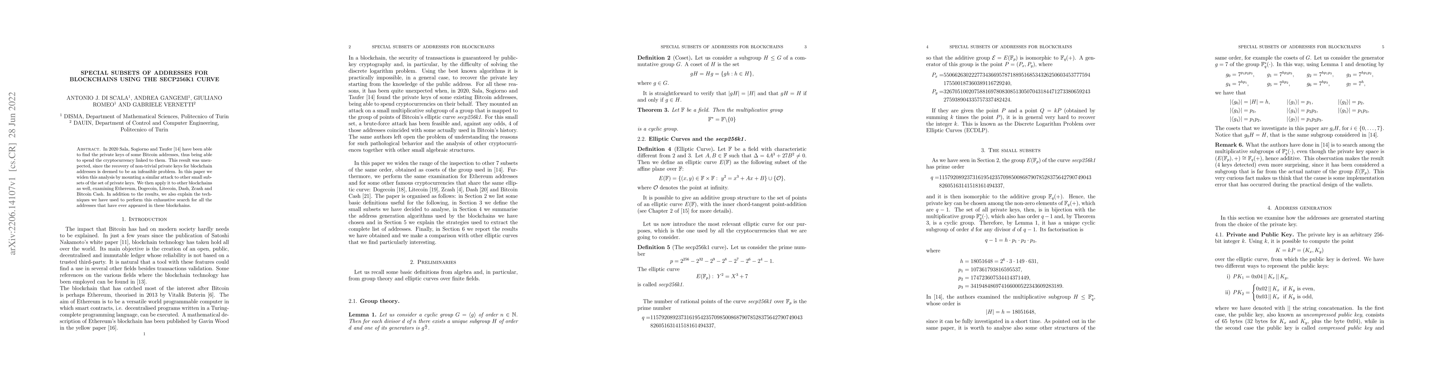 Thumbnail for Special subsets of addresses for blockchains using the secp256k1 curve