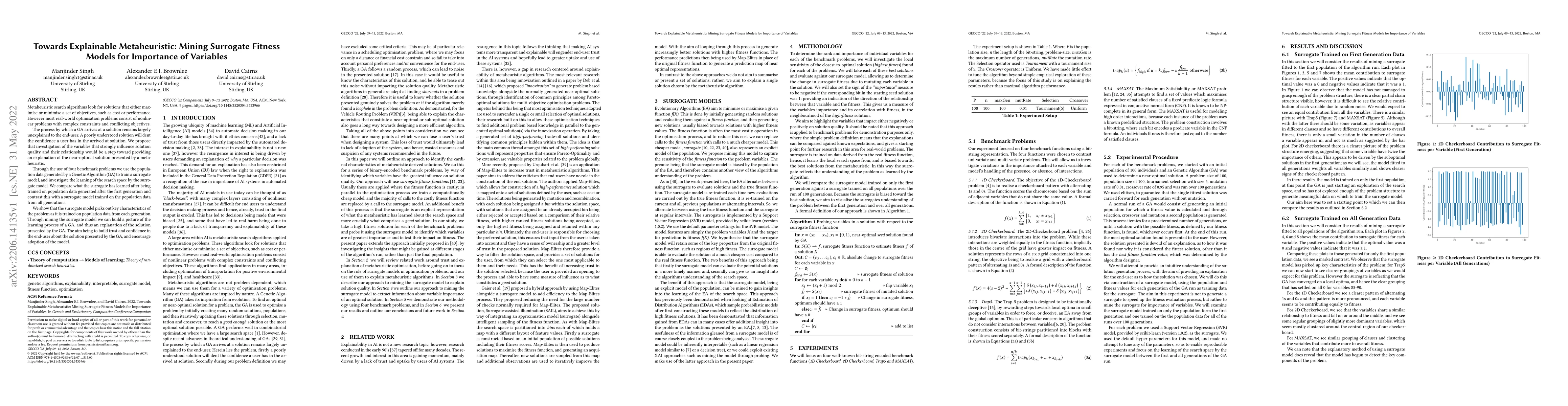 Thumbnail for Towards Explainable Metaheuristic: Mining Surrogate Fitness Models for
  Importance of Variables