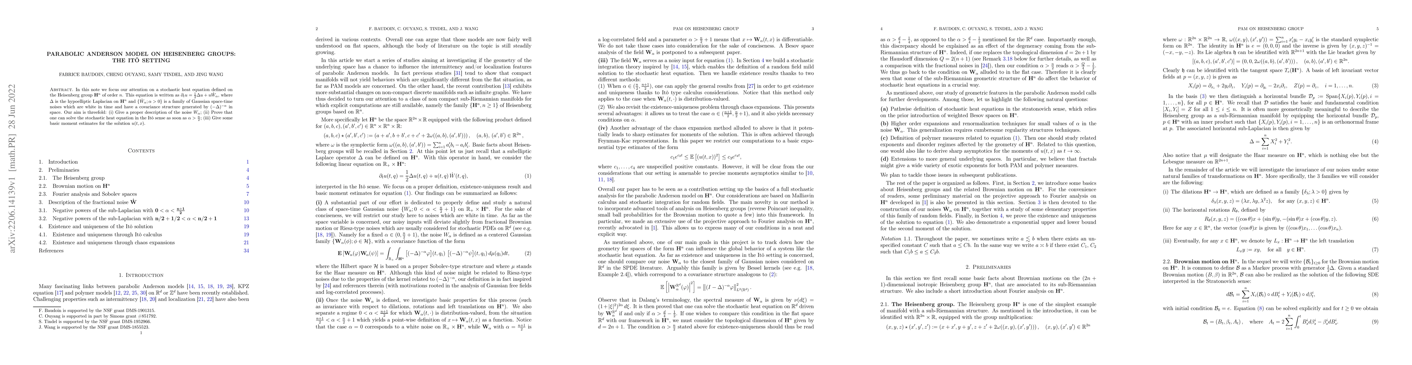 Thumbnail for Parabolic Anderson model on Heisenberg groups: the It\^o setting