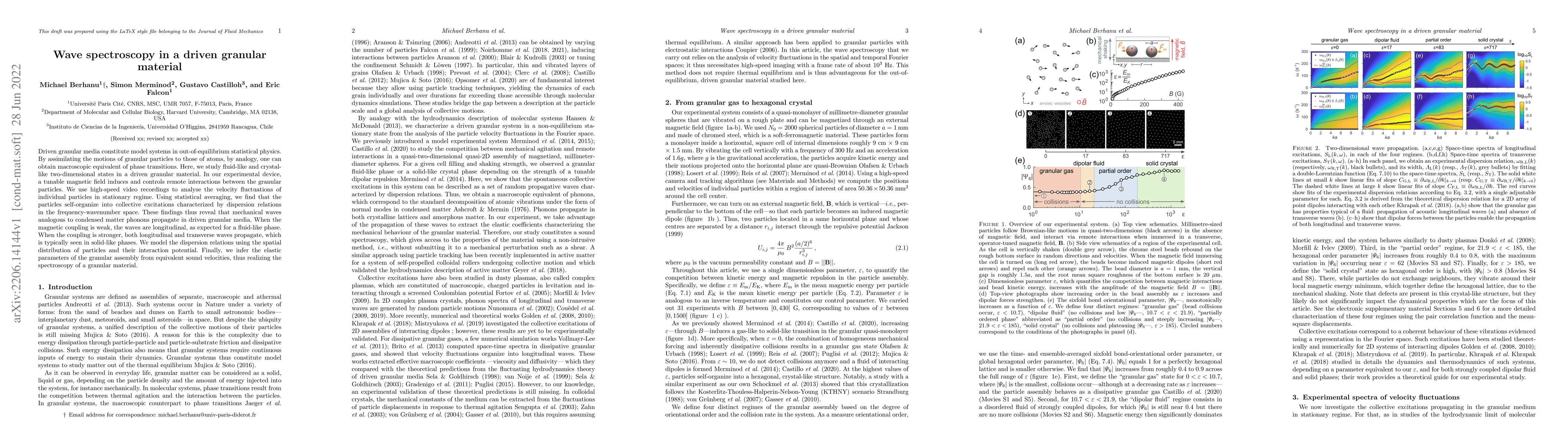 Thumbnail for Wave spectroscopy in a driven granular material