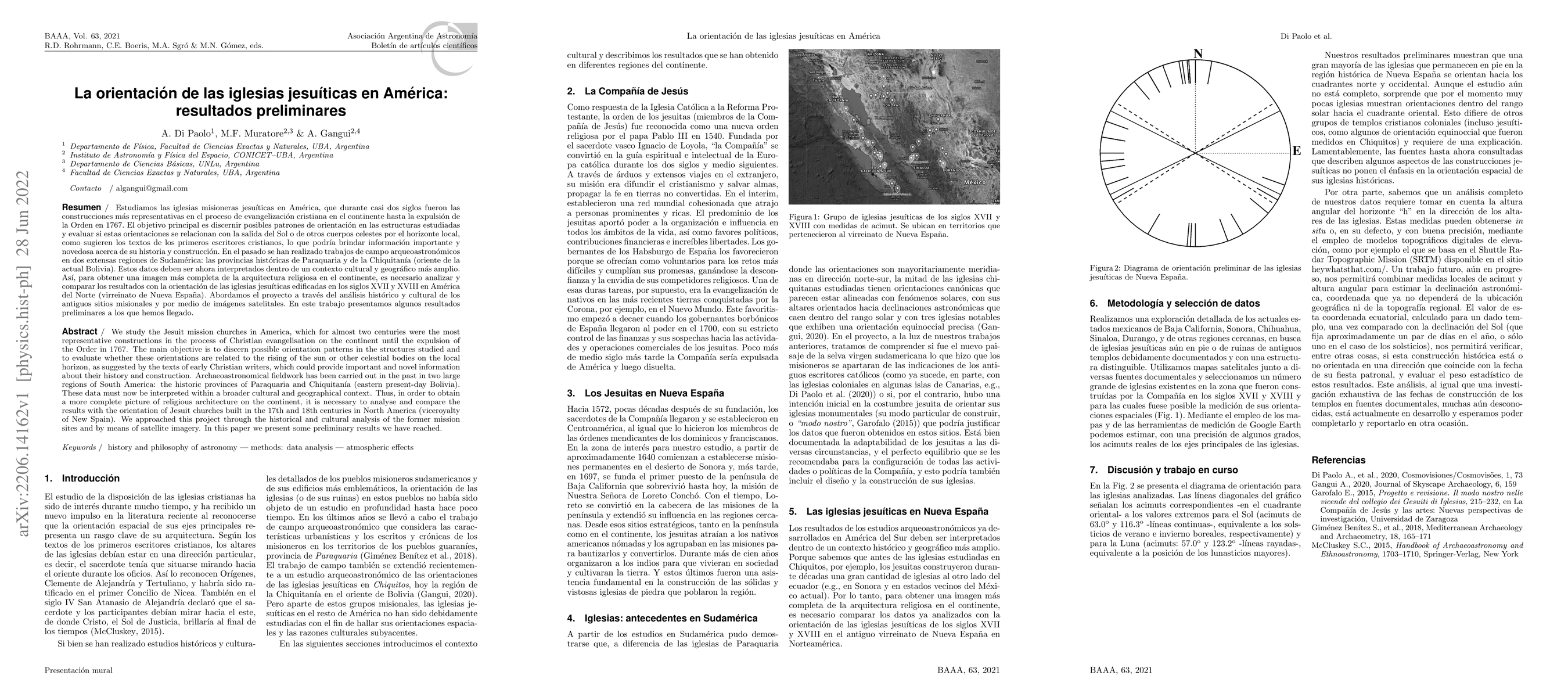 Thumbnail for La orientaci\'on de las iglesias jesu\'iticas en Am\'erica: resultados
  preliminares
