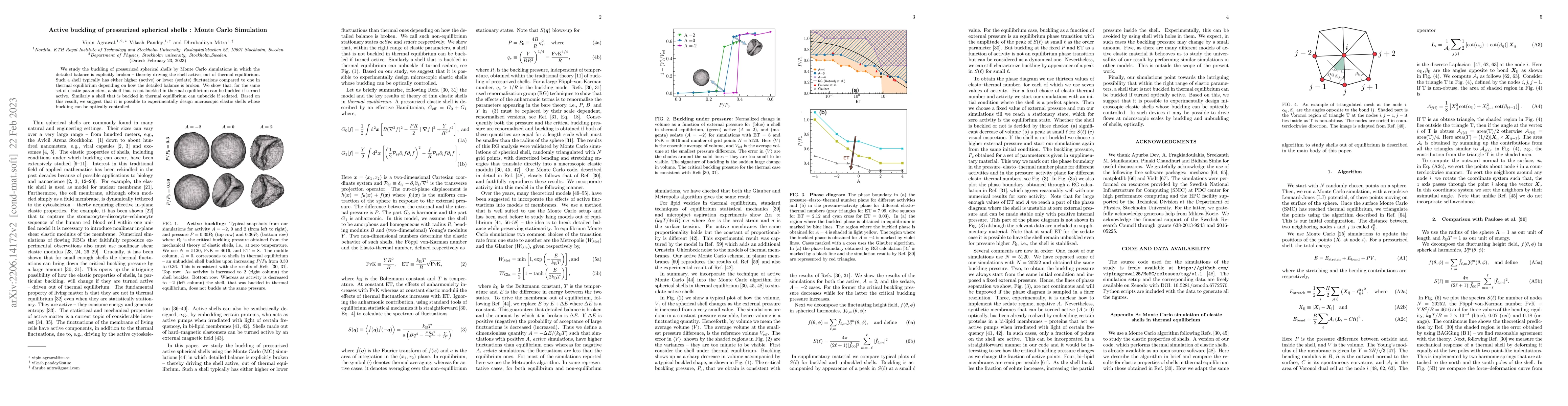 Thumbnail for Active buckling of pressurized spherical shells : Monte Carlo Simulation