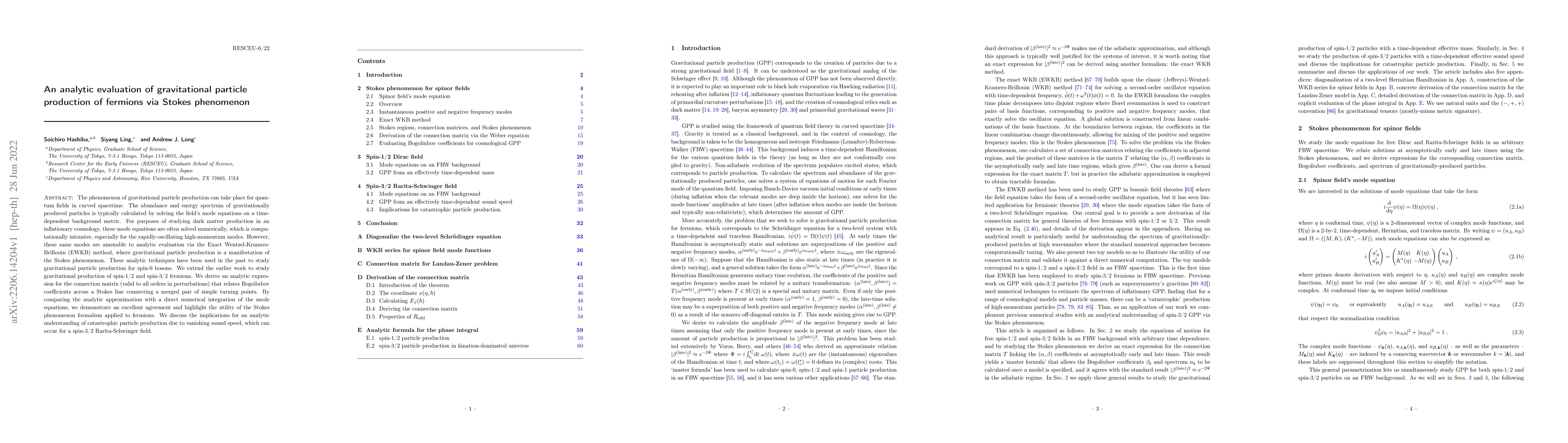 Thumbnail for An analytic evaluation of gravitational particle production of fermions
  via Stokes phenomenon