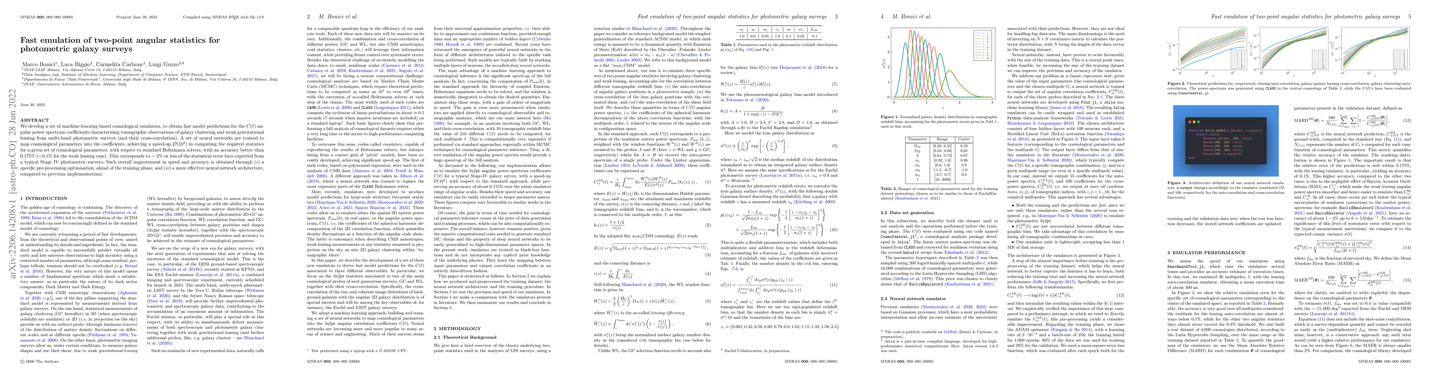 Thumbnail for Fast emulation of two-point angular statistics for photometric galaxy
  surveys