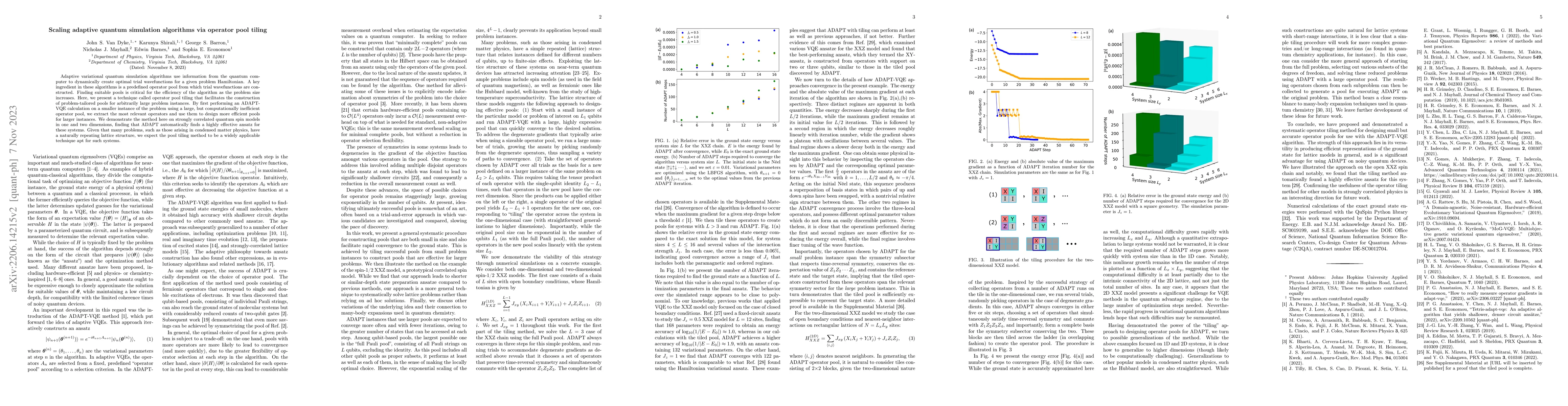 Thumbnail for Scaling adaptive quantum simulation algorithms via operator pool tiling