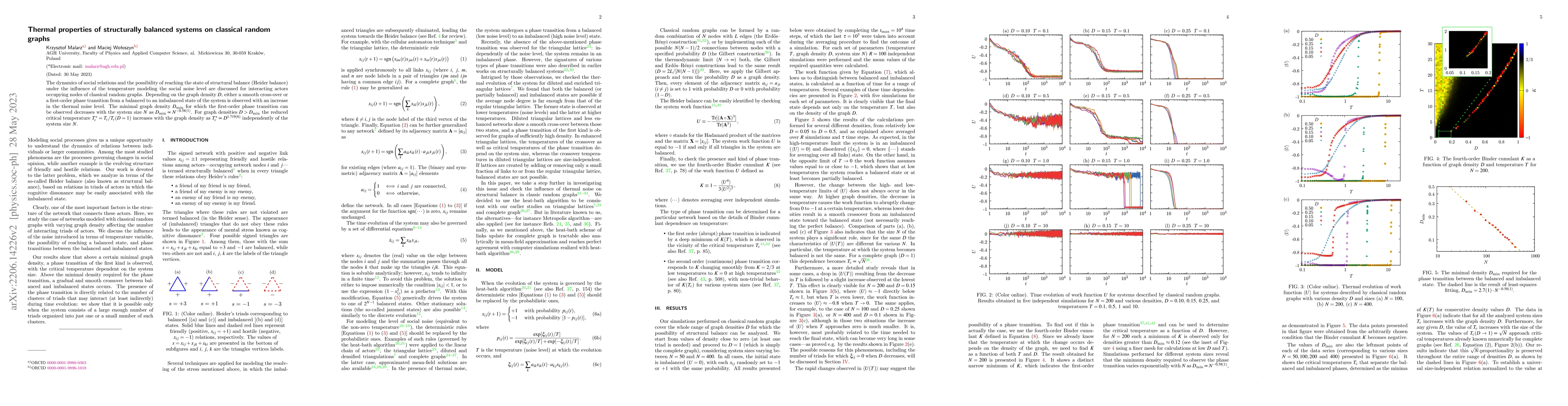 Thumbnail for Thermal properties of structurally balanced systems on classical random
  graphs
