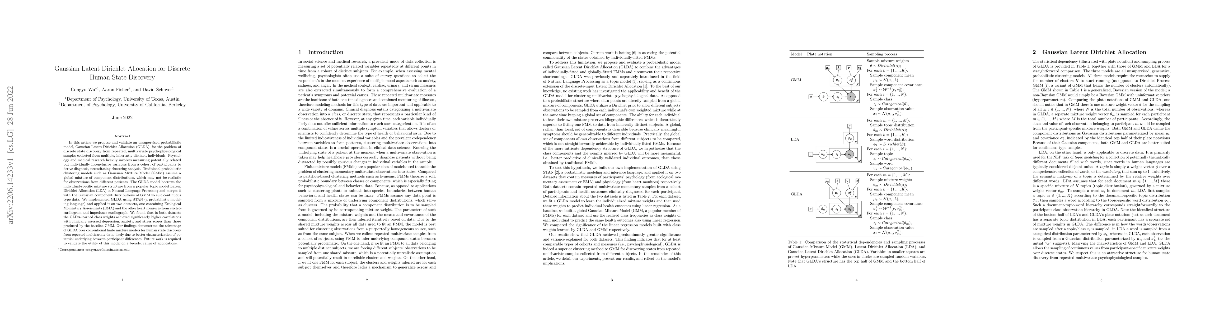 Thumbnail for Gaussian Latent Dirichlet Allocation for Discrete Human State Discovery