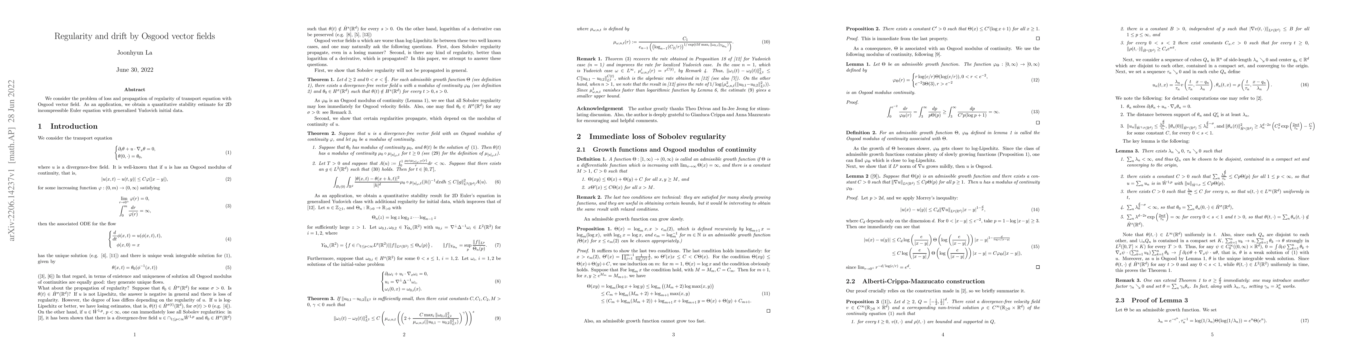 Thumbnail for Regularity and drift by Osgood vector fields