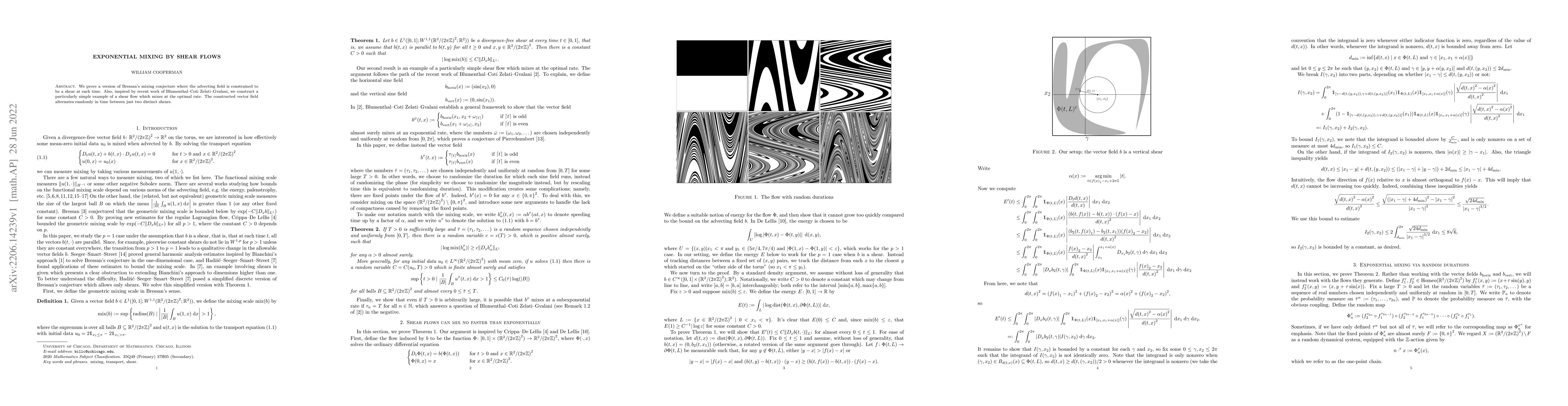 Thumbnail for Exponential mixing by shear flows