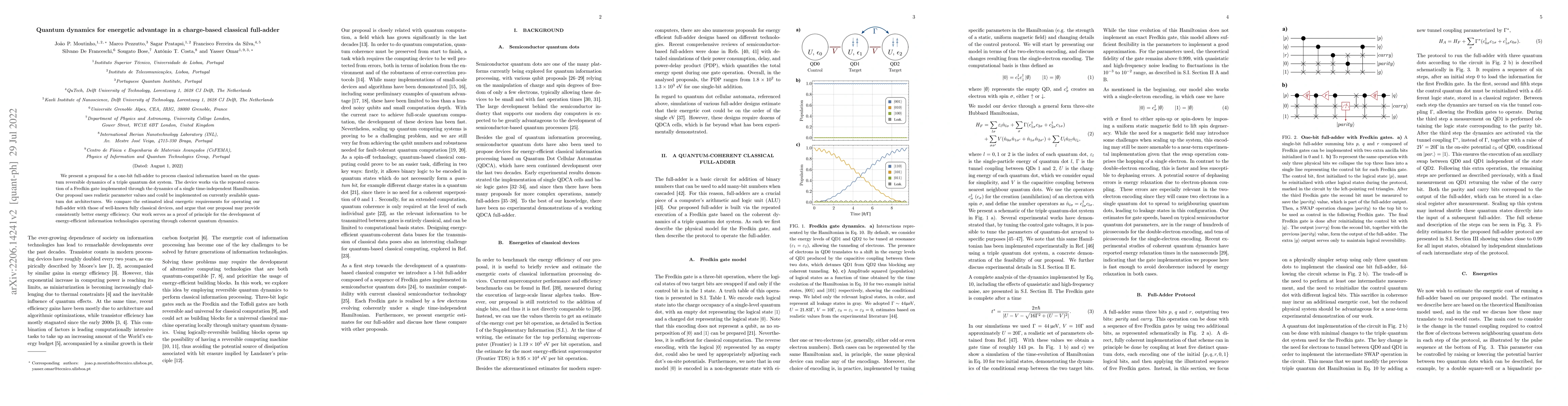 Thumbnail for Quantum dynamics for energetic advantage in a charge-based classical
  full-adder
