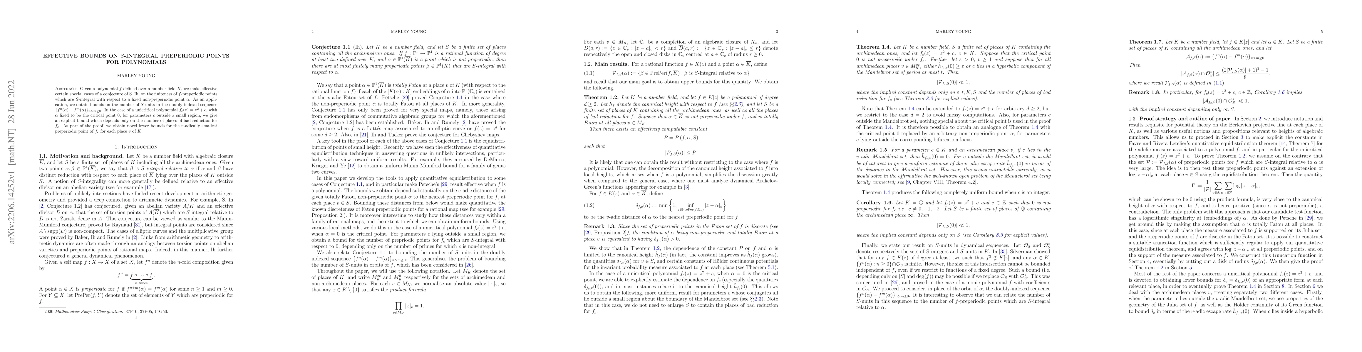 Thumbnail for Effective bounds on $S$-integral preperiodic points for polynomials