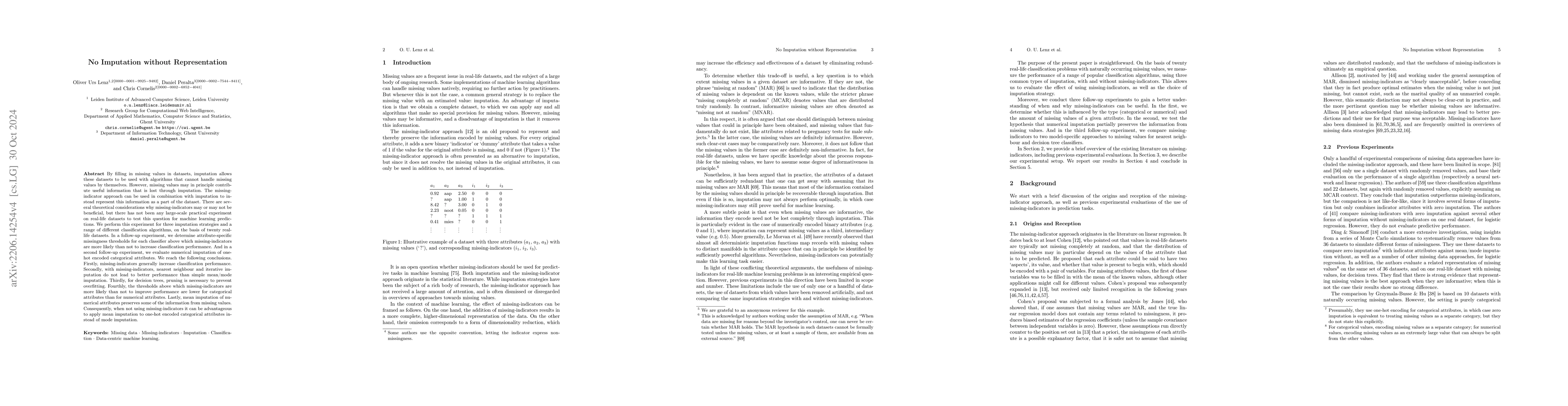 Thumbnail for No imputation without representation