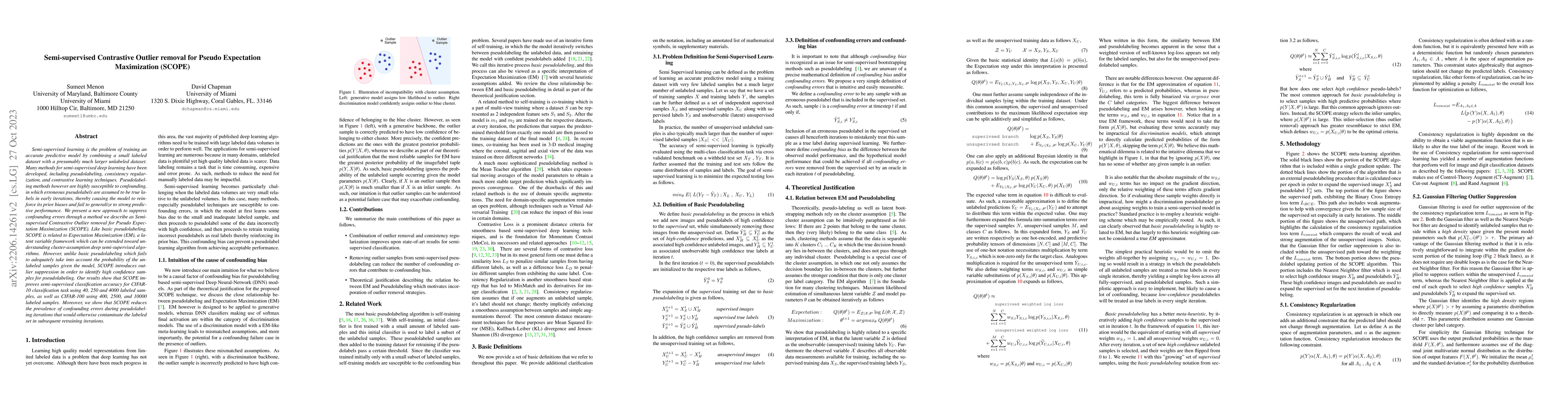 Thumbnail for Semi-supervised Contrastive Outlier removal for Pseudo Expectation
  Maximization (SCOPE)