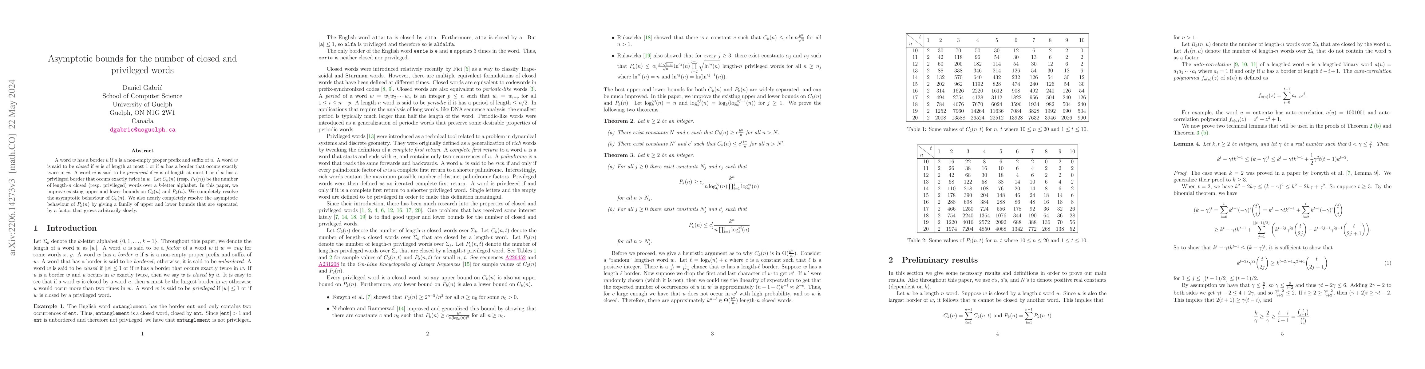 Thumbnail for Asymptotic bounds for the number of closed and privileged words