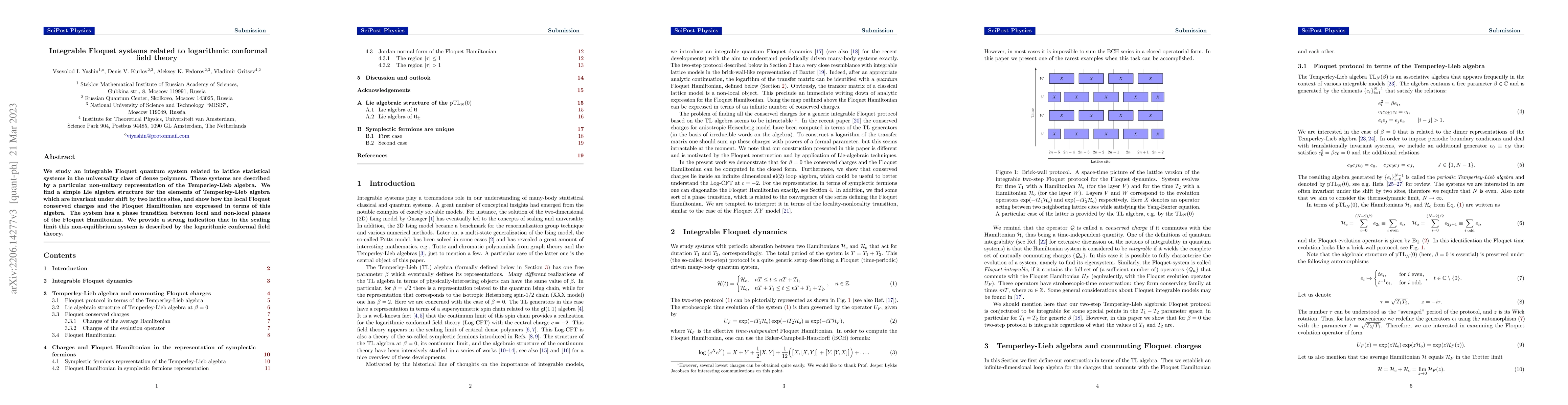 Thumbnail for Integrable Floquet systems related to logarithmic conformal field theory