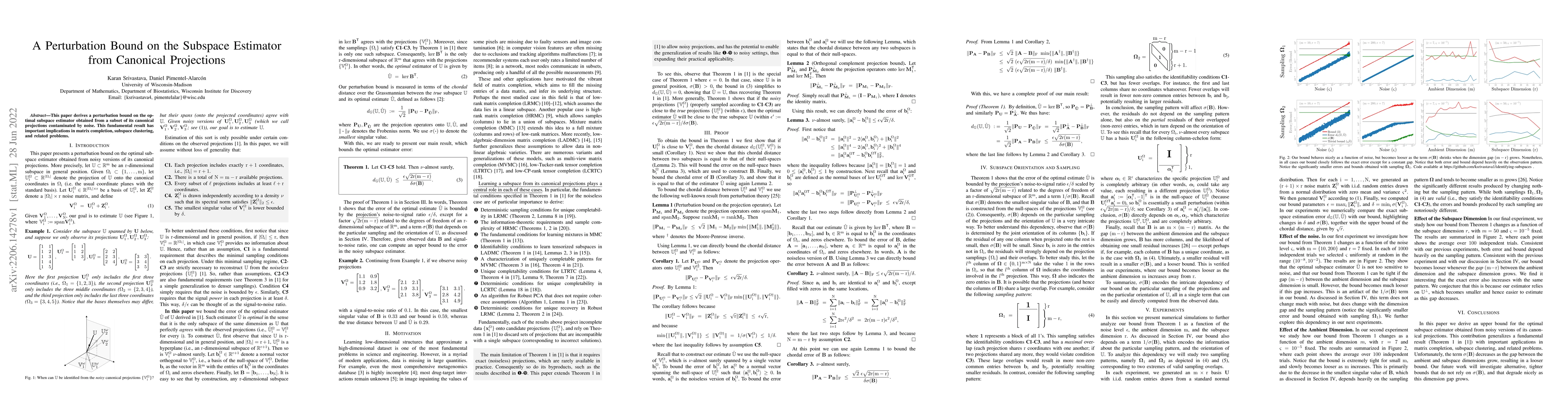 Thumbnail for A Perturbation Bound on the Subspace Estimator from Canonical
  Projections