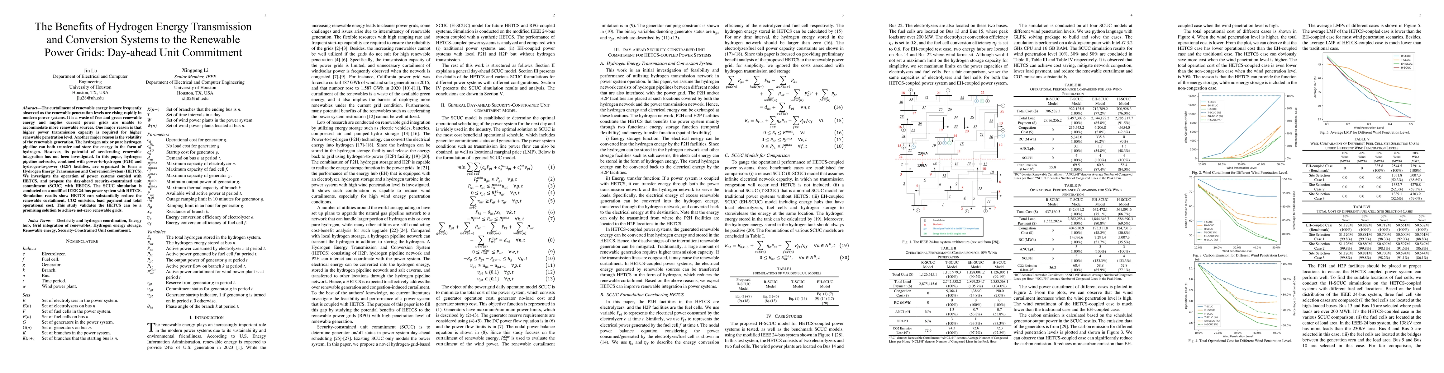 Thumbnail for The Benefits of Hydrogen Energy Transmission and Conversion Systems to
  the Renewable Power Grids: Day-ahead Unit Commitment