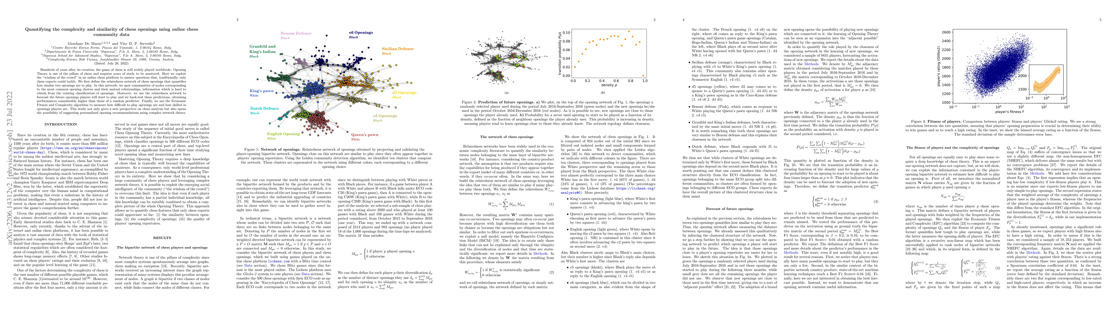 Thumbnail for Quantifying the complexity and similarity of chess openings using online
  chess community data