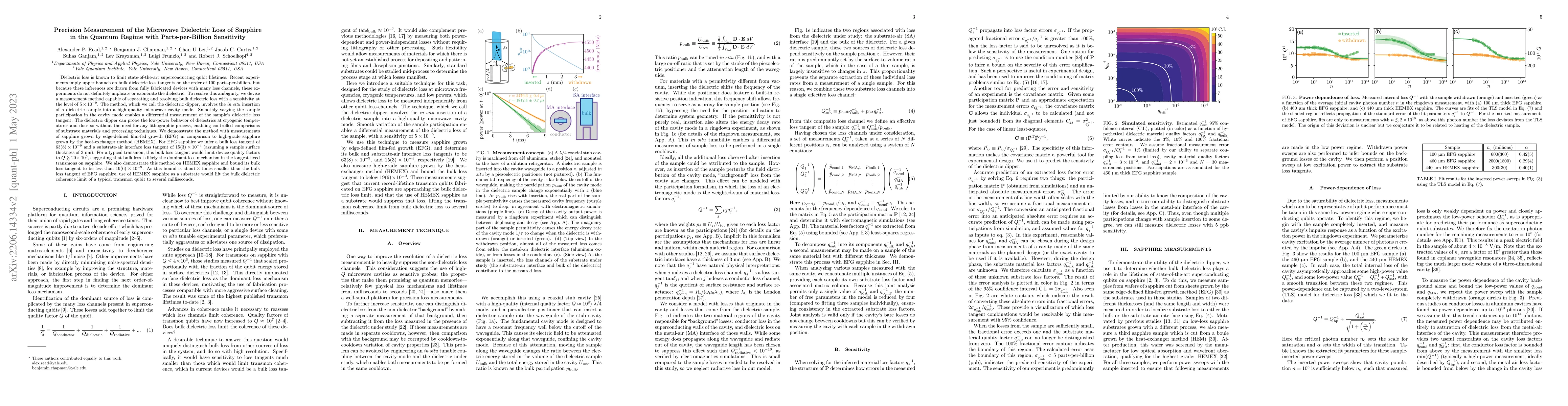 Thumbnail for Precision measurement of the microwave dielectric loss of sapphire in
  the quantum regime with parts-per-billion sensitivity