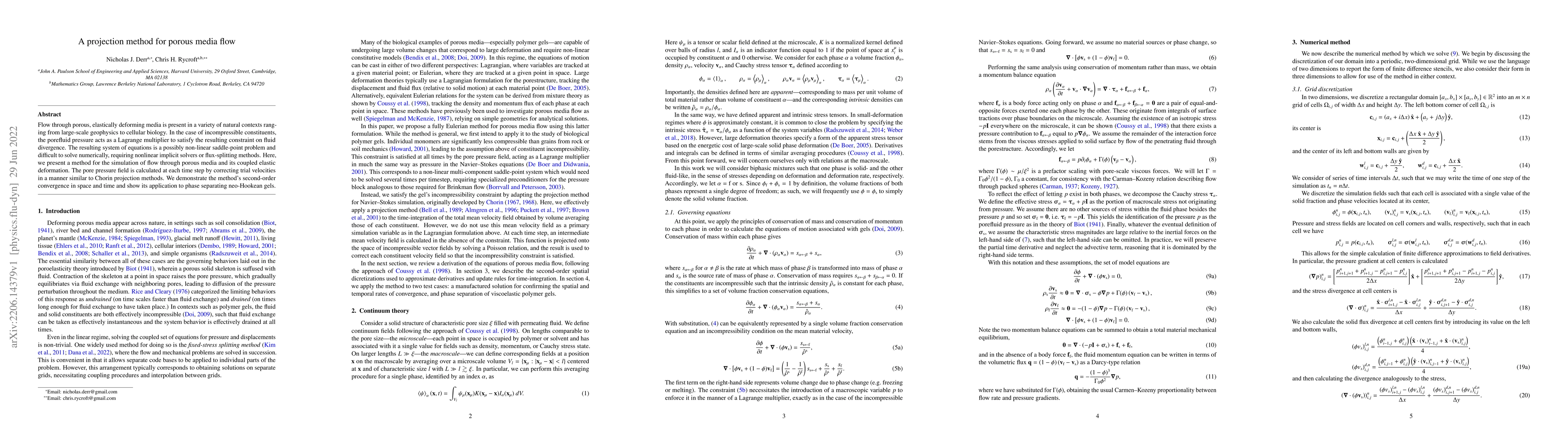 Thumbnail for A projection method for porous media flow