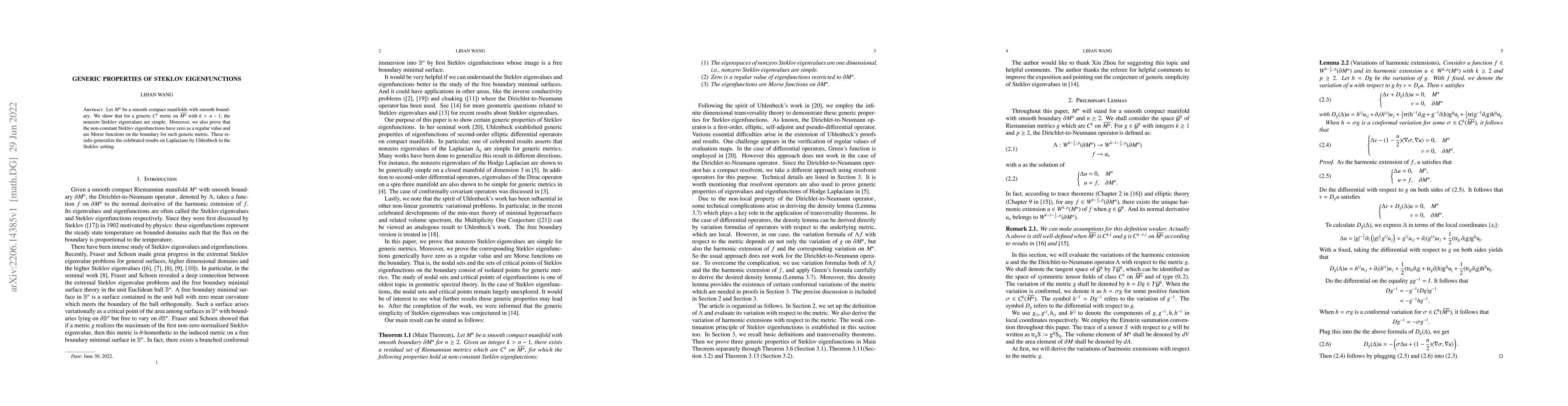 Thumbnail for Generic properties of Steklov eigenfunctions