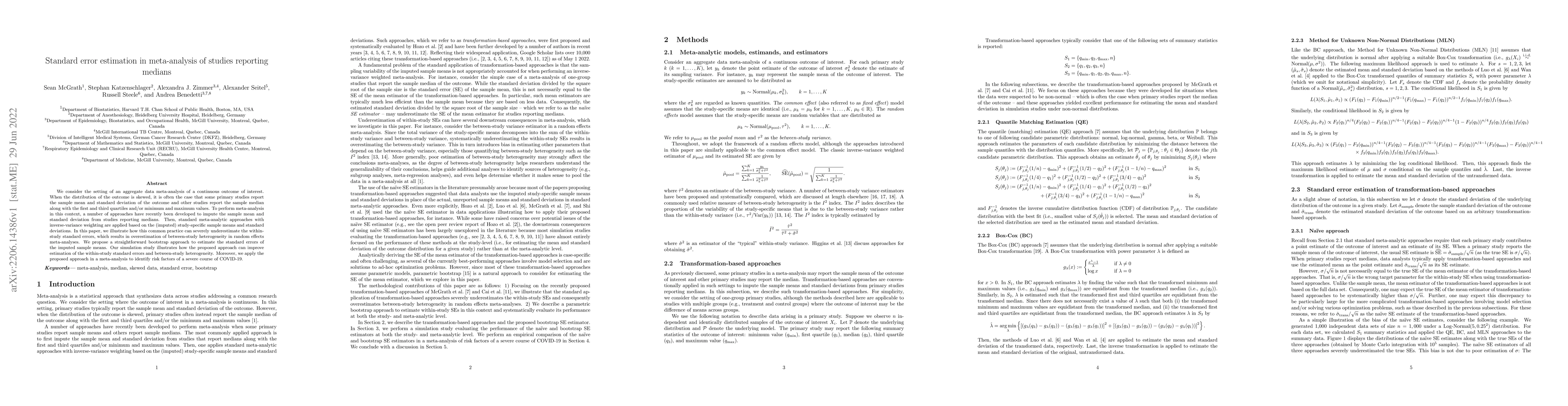 Thumbnail for Standard error estimation in meta-analysis of studies reporting medians