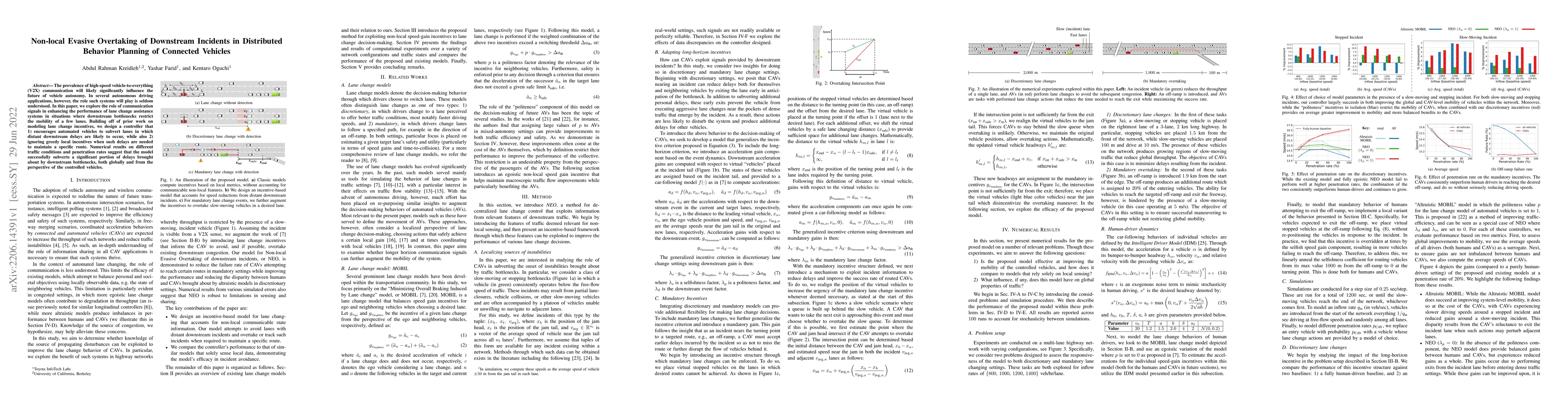 Thumbnail for Non-local Evasive Overtaking of Downstream Incidents in Distributed
  Behavior Planning of Connected Vehicles