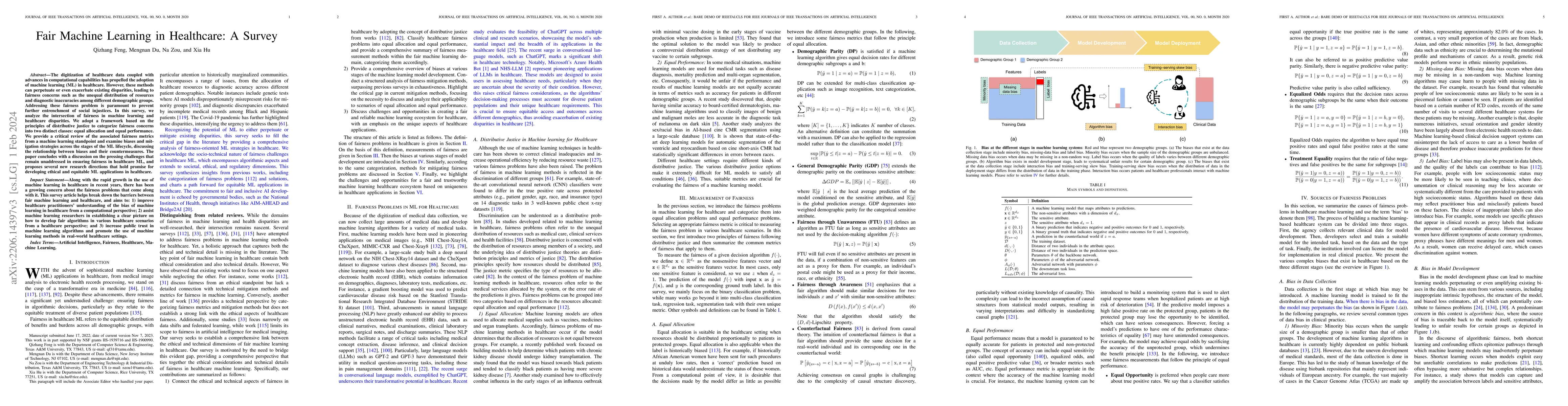 Thumbnail for Fair Machine Learning in Healthcare: A Review