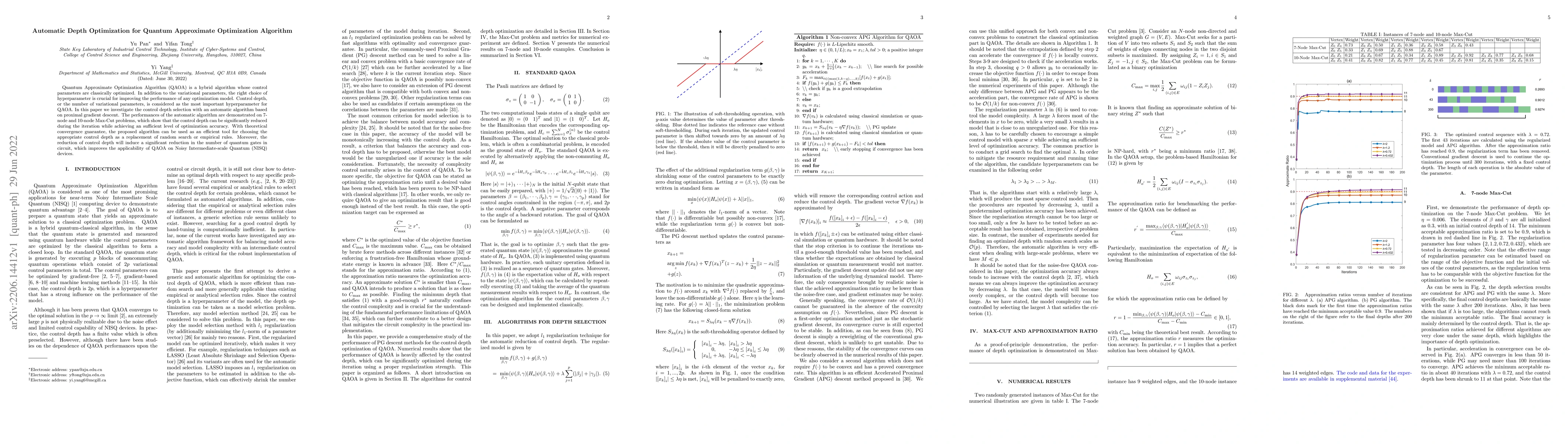 Thumbnail for Automatic Depth Optimization for Quantum Approximate Optimization
  Algorithm