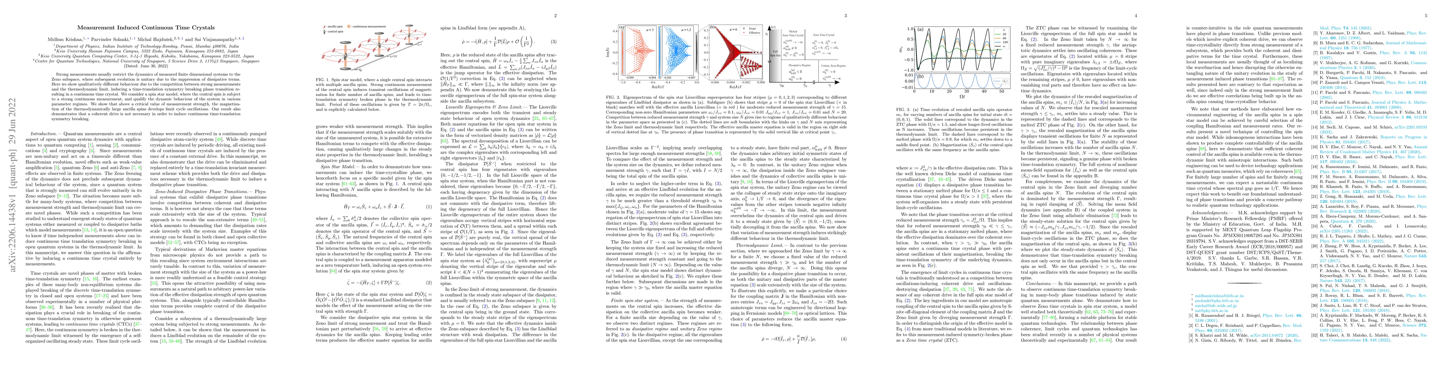 Thumbnail for Measurement Induced Continuous Time Crystals