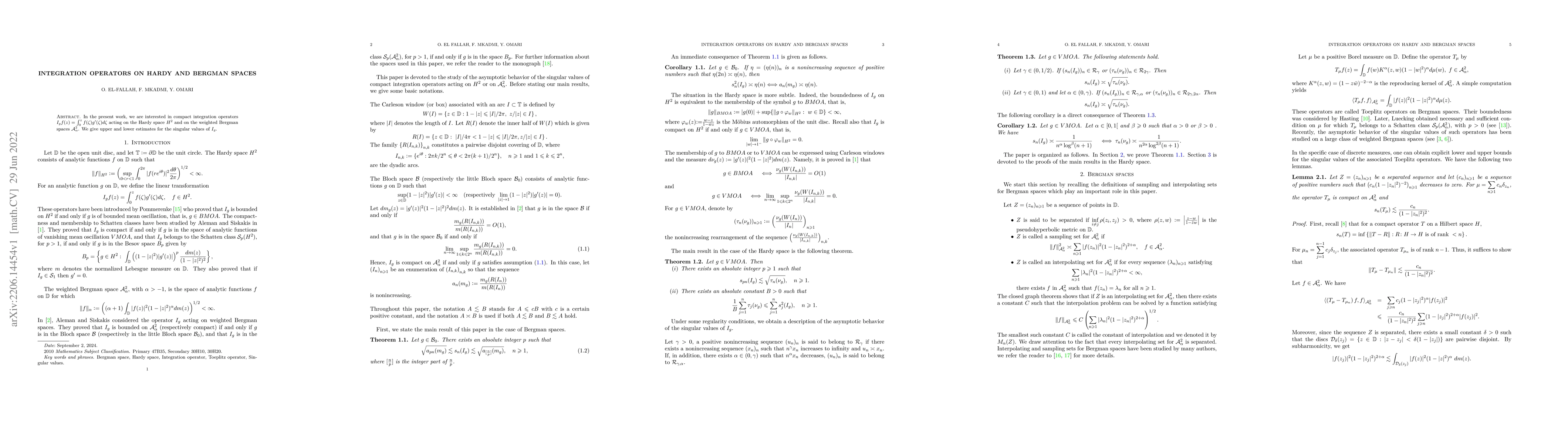 Thumbnail for Integration operators on Hardy and Bergman spaces