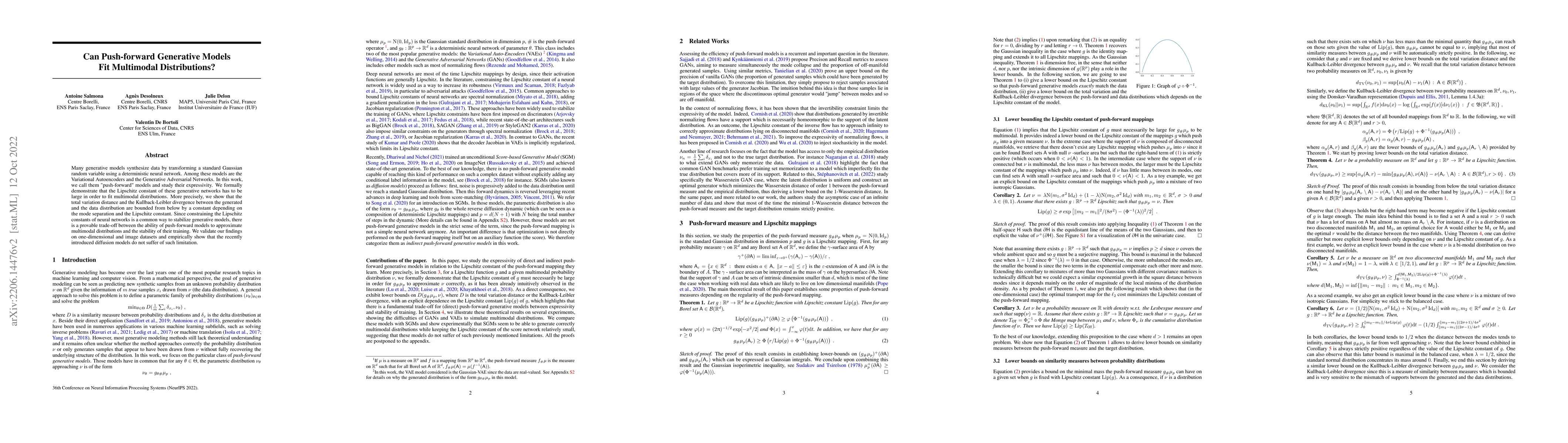 Thumbnail for Can Push-forward Generative Models Fit Multimodal Distributions?