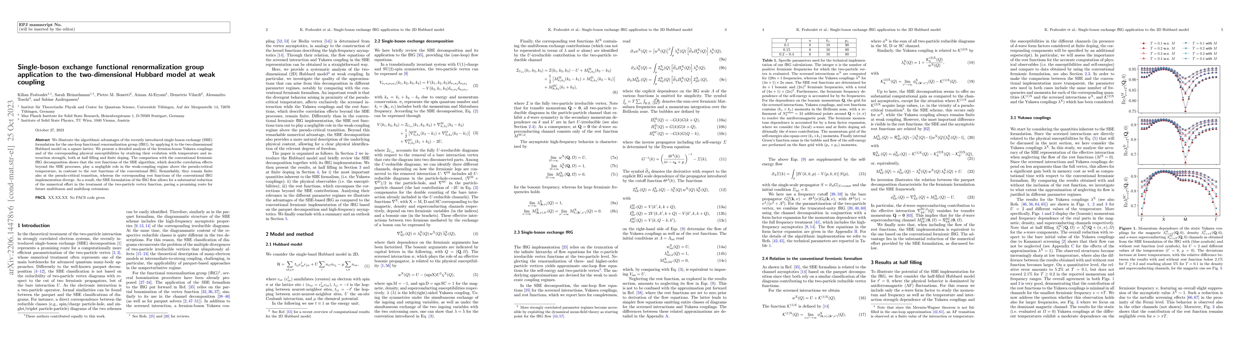 Thumbnail for Single-boson exchange functional renormalization group application to
  the two-dimensional Hubbard model at weak coupling