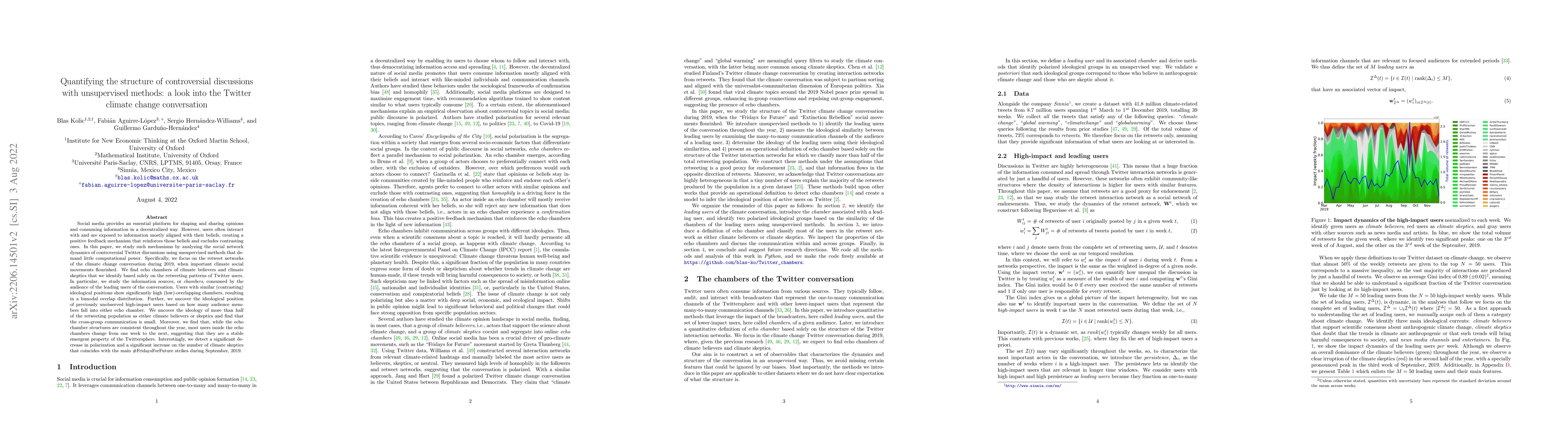 Thumbnail for Quantifying the structure of controversial discussions with unsupervised
  methods: a look into the Twitter climate change conversation