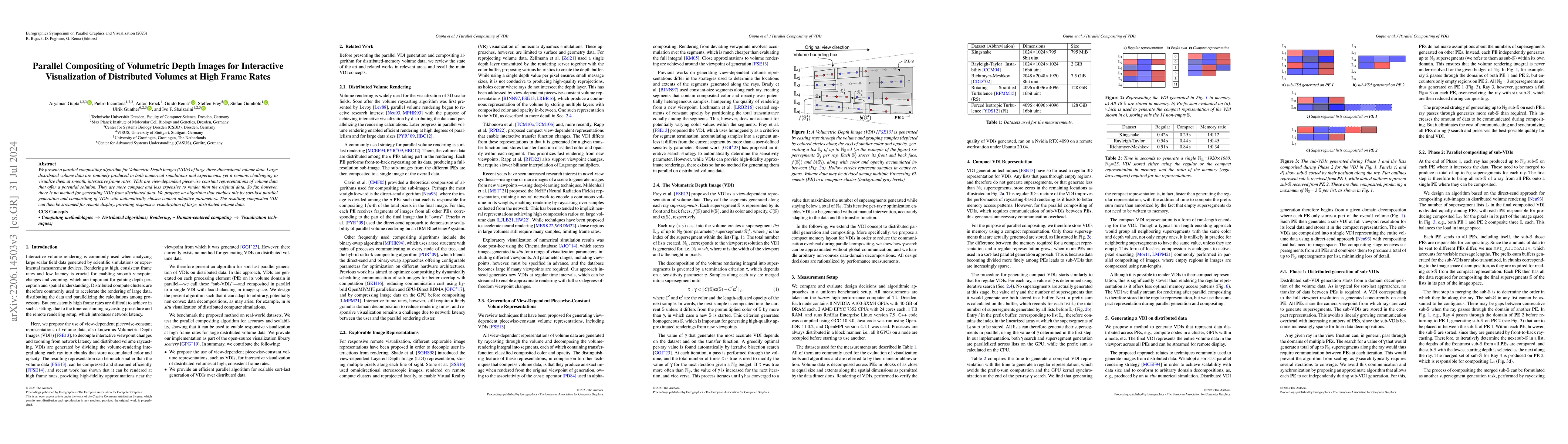 Thumbnail for Parallel Compositing of Volumetric Depth Images for Interactive
  Visualization of Distributed Volumes at High Frame Rates