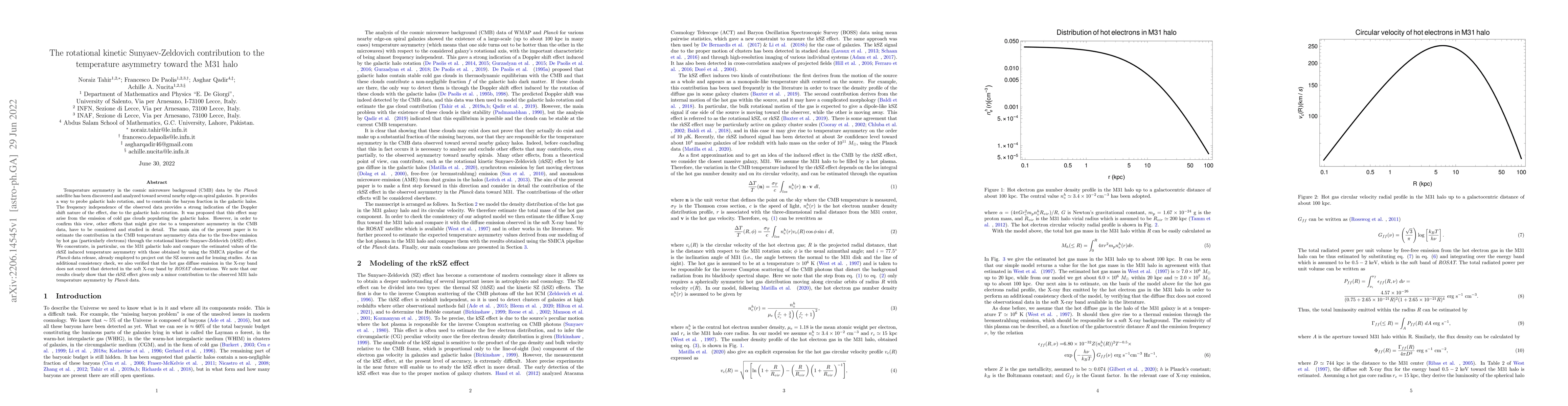 Thumbnail for The rotational kinetic Sunyaev-Zeldovich contribution to the temperature
  asymmetry toward the M31 halo