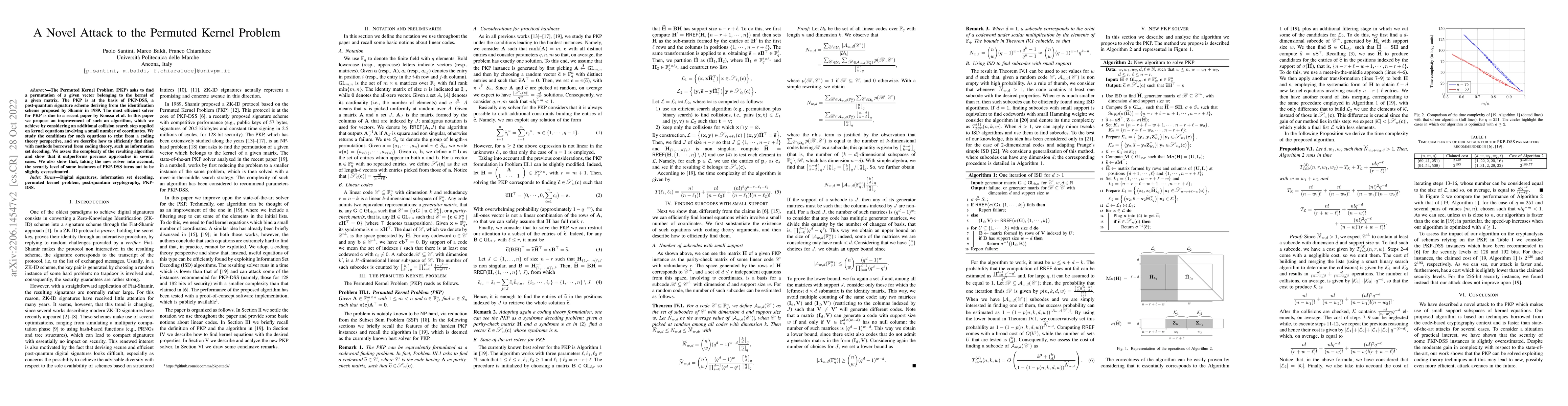 Thumbnail for A Novel Attack to the Permuted Kernel Problem