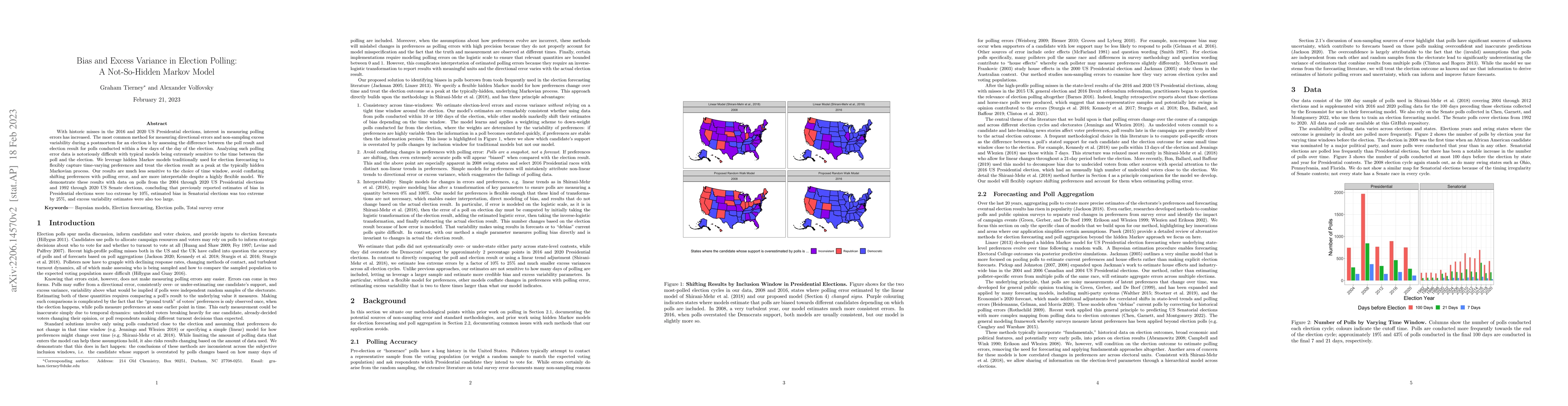 Thumbnail for Bias and Excess Variance in Election Polling: A Not-So-Hidden Markov
  Model