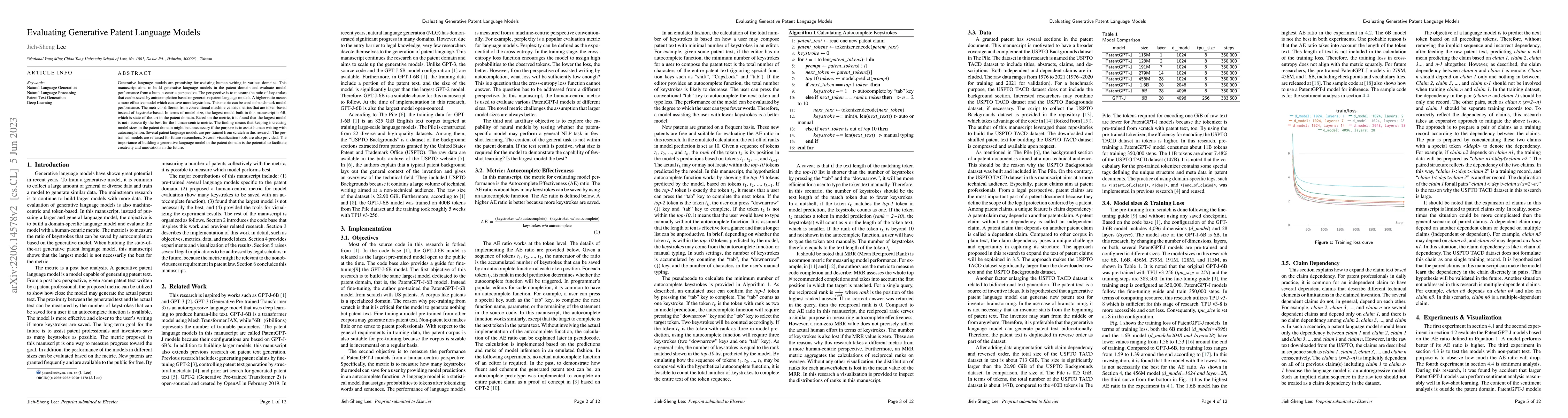 Thumbnail for Evaluating Generative Patent Language Models