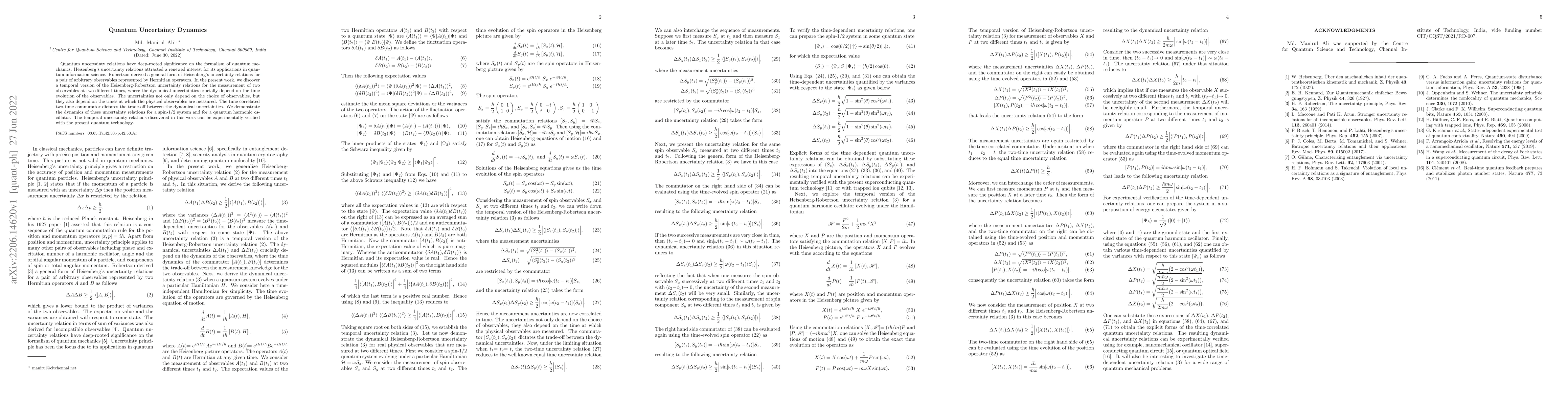 Thumbnail for Quantum Uncertainty Dynamics