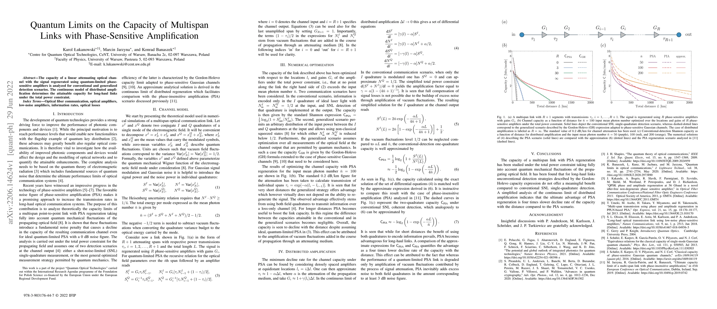 Thumbnail for Quantum Limits on the Capacity of Multispan Links with Phase-Sensitive
  Amplification