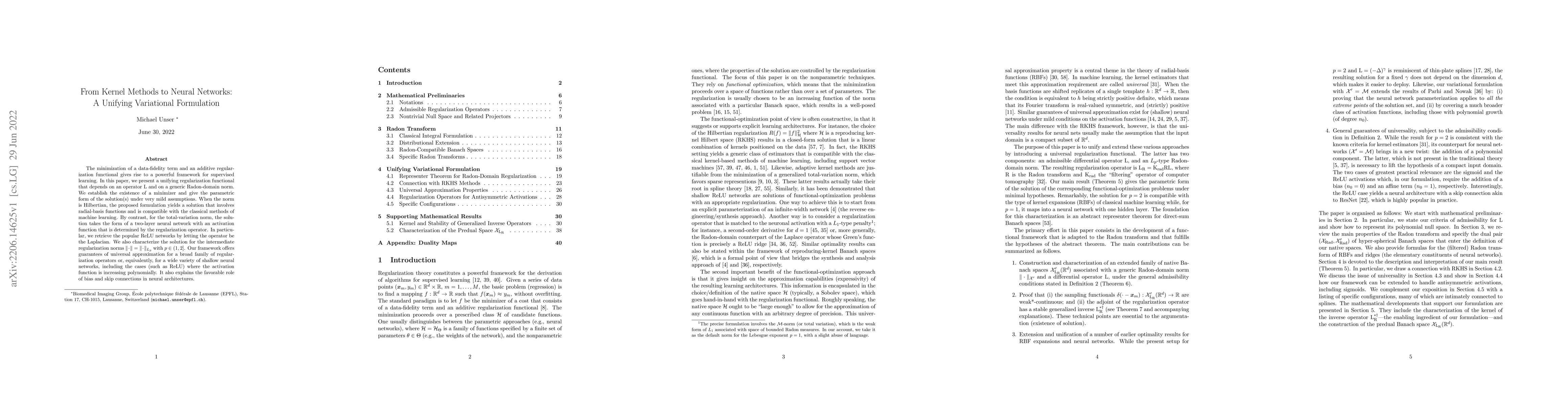 Thumbnail for From Kernel Methods to Neural Networks: A Unifying Variational
  Formulation
