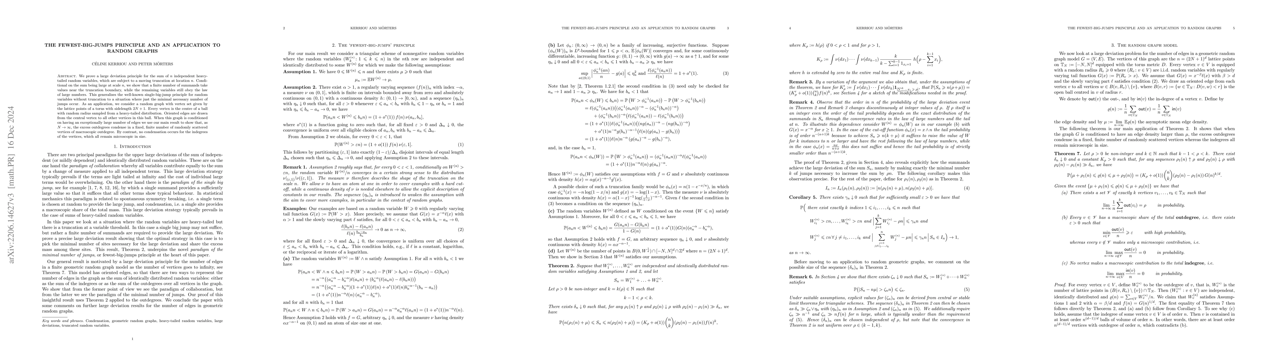 Thumbnail for The fewest-big-jumps principle and an application to random graphs
