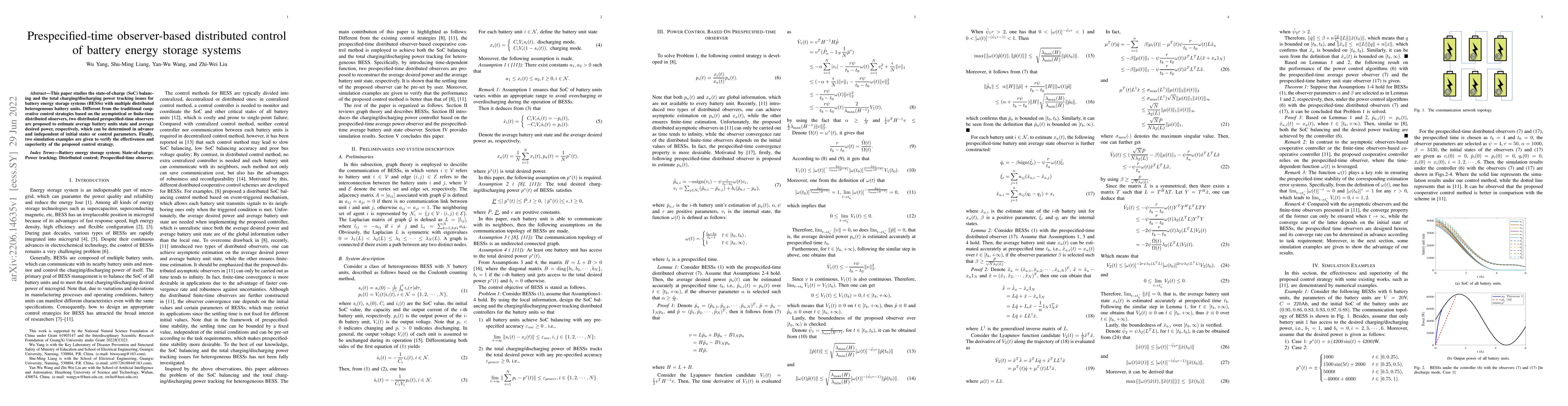 Thumbnail for Prespecified-time observer-based distributed control of battery energy
  storage systems