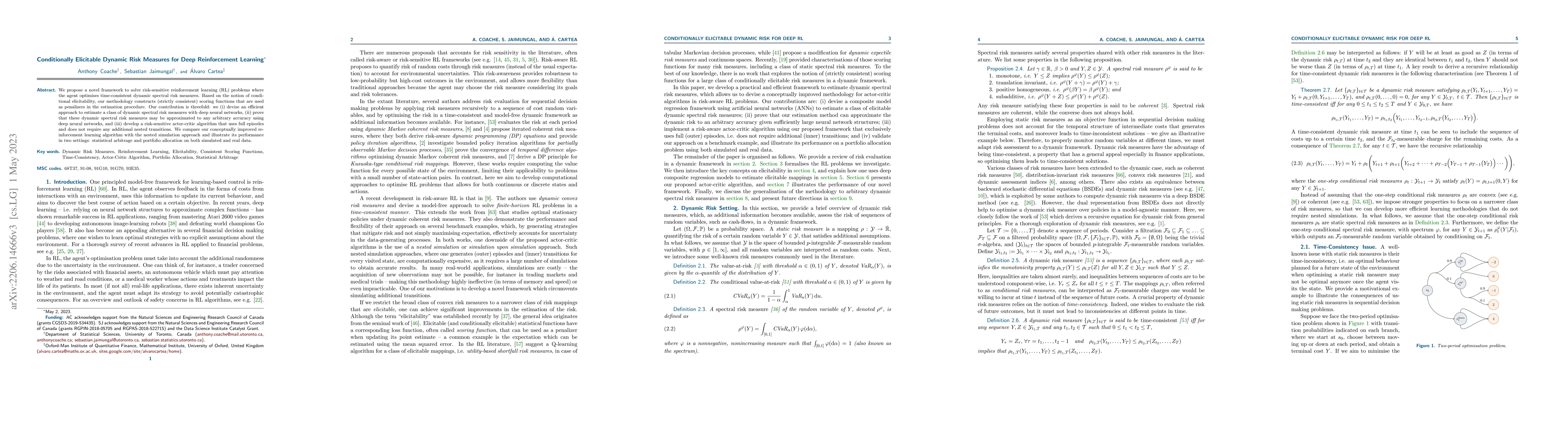 Thumbnail for Conditionally Elicitable Dynamic Risk Measures for Deep Reinforcement
  Learning