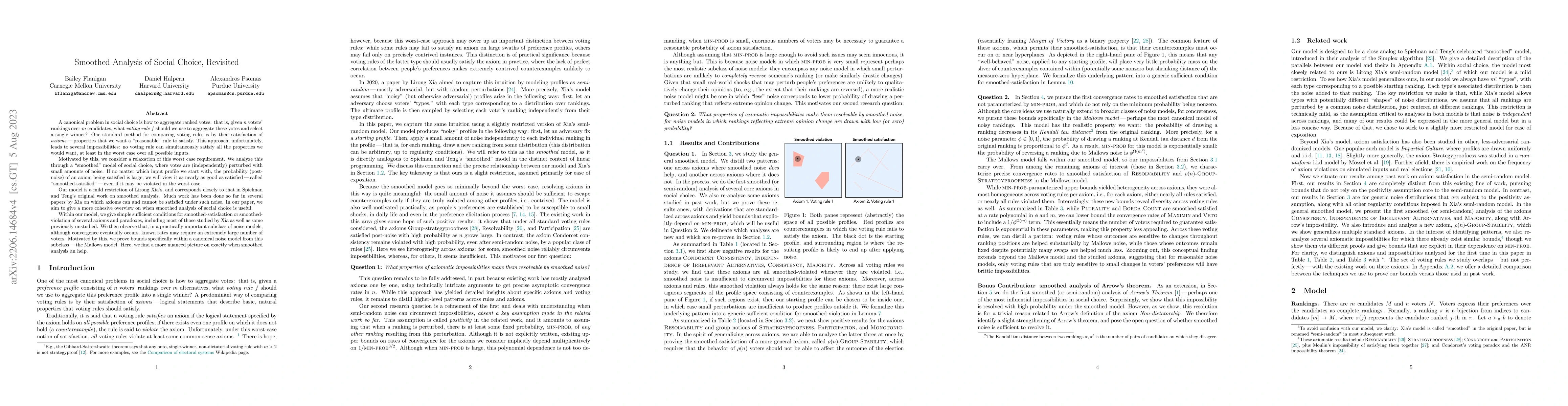 Thumbnail for Smoothed Analysis of Social Choice, Revisited