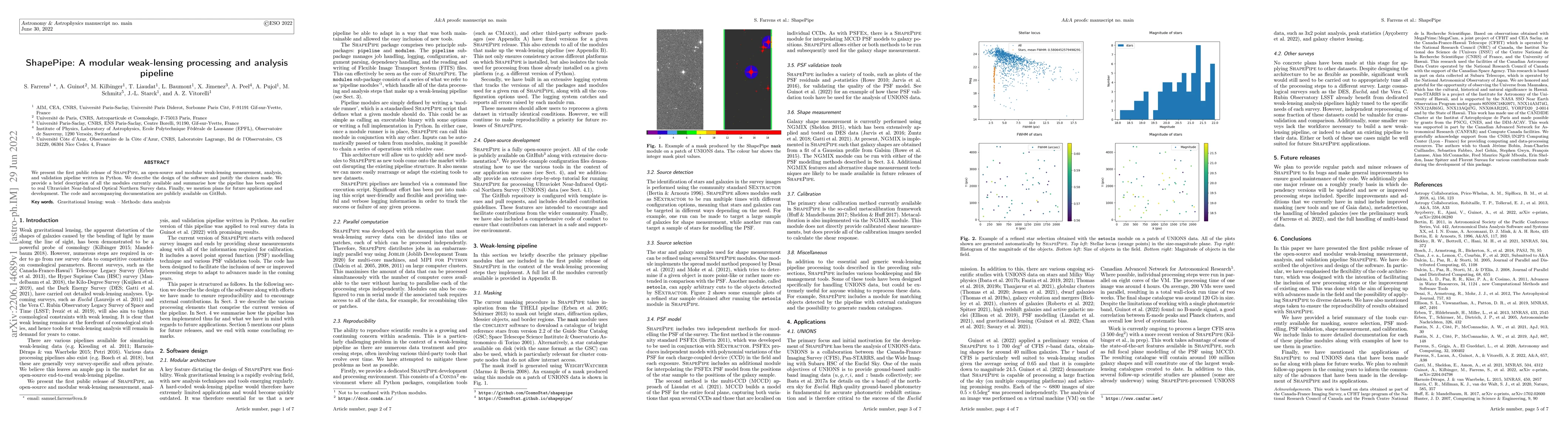 Thumbnail for ShapePipe: A modular weak-lensing processing and analysis pipeline