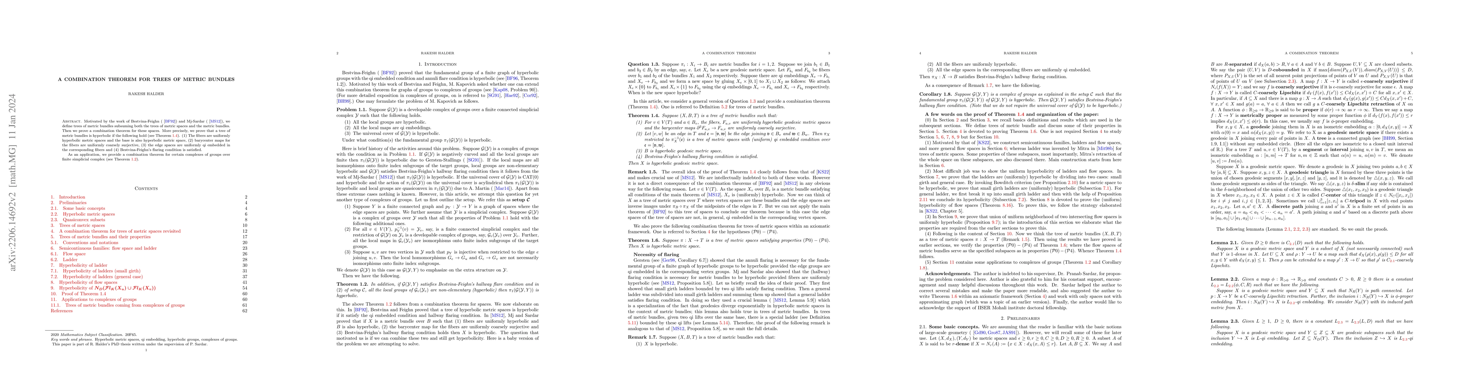 Thumbnail for A Combination Theorem for Trees of Metric Bundles